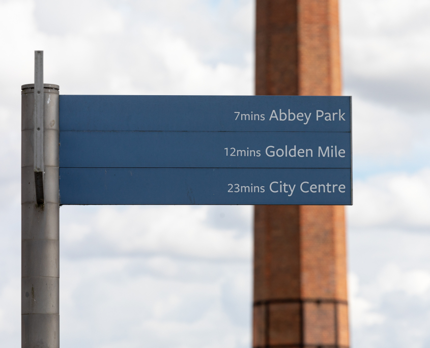 signage of the key areas in Leicester